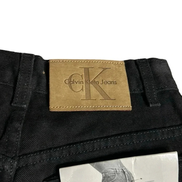 Black jeans,Calvin Klein NWT 🇨🇦 Y2K ,vtg classic,Waist 25 ,high rise 11”,biker - Picture 5 of 9